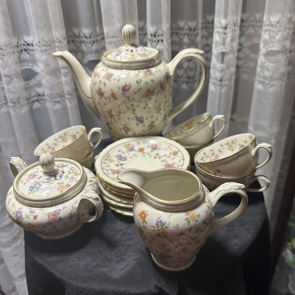 Vintage Bareuther Bavaria Porcelain Coffee Set – Floral Pattern – Germany